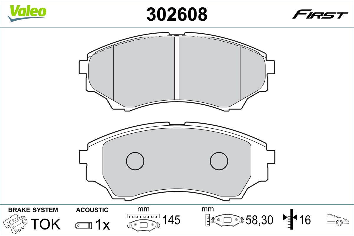 Set placute frana,frana disc 302608 VALEO